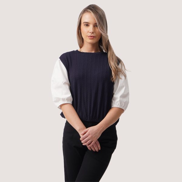 Knit Poplin T-Shirt